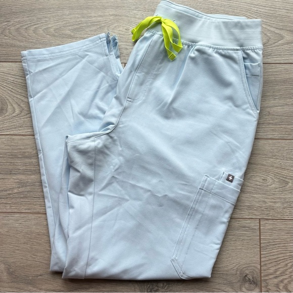 Figs Light Blue Scrub Set with Neon Accents, Technical Collection XXL - Picture 2 of 12